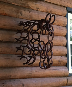 Horse made of horseshoes