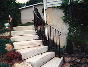 Curved iron railing