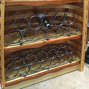 Custom wine racks, close-up